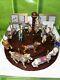 1988 Franklin Mint Set Of 12 Carousel Animal Figurines with Wood Wall Display