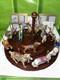 1988 Franklin Mint Set Of 12 Carousel Animal Figurines with Wood Wall Display