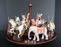 1988 Franklin Mint Treasury Of Carousel Art Complete Set 12 Animals, Base, COA