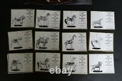 1988 Franklin Mint Treasury Of Carousel Art Complete Set 12 Animals, Base, COA