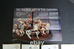 1988 Franklin Mint Treasury Of Carousel Art Complete Set 12 Animals, Base, COA