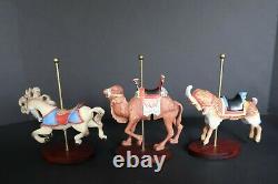 1988 Franklin Mint Treasury Of Carousel Art Complete Set 12 Animals, Base, COA