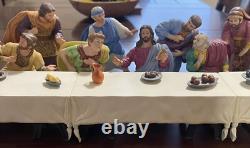 1989 14 pc Franklin Mint Porcelain Last Supper Set by Gianni Benvenuti & Base