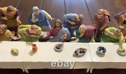 1989 14 pc Franklin Mint Porcelain Last Supper Set by Gianni Benvenuti & Base