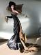 1989 Franklin Mint Erte Panther Lady In Black Art Deco Porcelain Doll Rare 19
