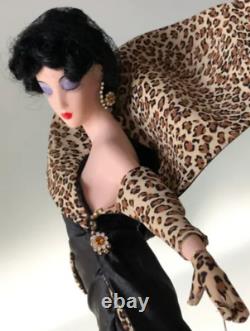 1989 Franklin Mint Erte Panther Lady In Black Art Deco Porcelain Doll Rare 19