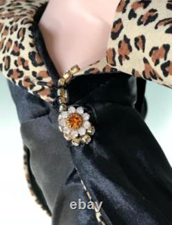 1989 Franklin Mint Erte Panther Lady In Black Art Deco Porcelain Doll Rare 19
