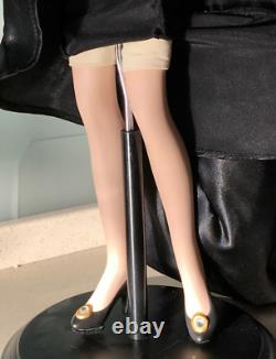 1989 Franklin Mint Erte Panther Lady In Black Art Deco Porcelain Doll Rare 19
