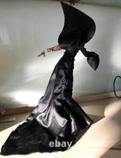 1989 Franklin Mint Erte Panther Lady In Black Art Deco Porcelain Doll Rare 19