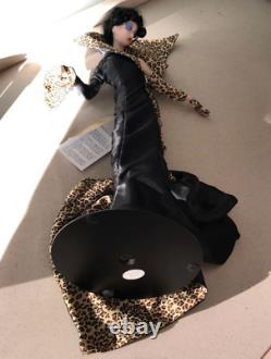 1989 Franklin Mint Erte Panther Lady In Black Art Deco Porcelain Doll Rare 19