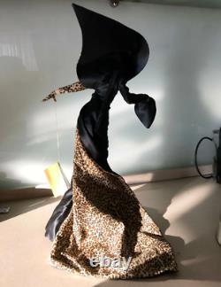 1989 Franklin Mint Erte Panther Lady In Black Art Deco Porcelain Doll Rare 19