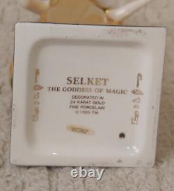 1989 Franklin Mint Selket The Goddess of Magic 24K Gold Porcelain Figurine Egypt