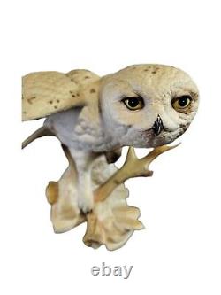 1989 Franklin Mint The Snowy Owl By George Mcmonigle Porcelain Sculpture