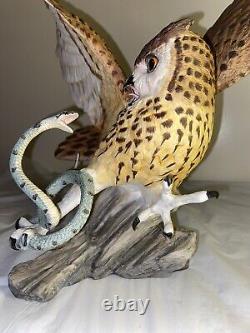 1990 FRANKLIN MINT EAGLE OWL PORCELAIN Figurine SCULPTURE GEORGE MCMONIGLE
