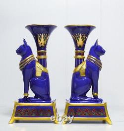 1990 FRANKLIN MINT Golden Candlesticks of Bast Egyptian Roushdy Iskander Garas