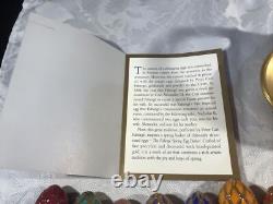 1990 Faberge Spring Egg Basket 9 Eggs Porcelain & COA Franklin Mint