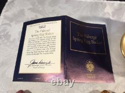 1990 Faberge Spring Egg Basket 9 Eggs Porcelain & COA Franklin Mint