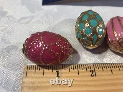 1990 Faberge Spring Egg Basket 9 Eggs Porcelain & COA Franklin Mint
