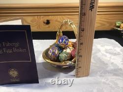 1990 Faberge Spring Egg Basket 9 Eggs Porcelain & COA Franklin Mint