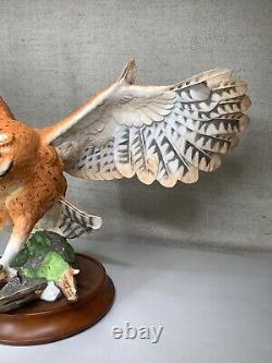 1990 Franklin Mint BIRD Sculpture THE SCREECH OWL with Base