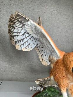 1990 Franklin Mint BIRD Sculpture THE SCREECH OWL with Base