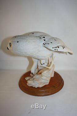 1990 Franklin Mint The Snowy Owl By George Mcmonigle Porcelain Sculpture