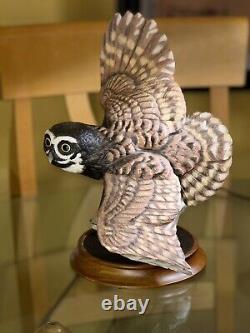 1990 Franklin Mint The Spectacled Owl By George Mcmonigle Porcelain Sculpture