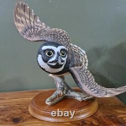 1990 Franklin Mint The Spectacled Owl By George Mcmonigle Porcelain Sculpture