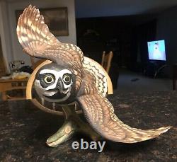 1990 Franklin Mint The Spectacled Owl By George Mcmonigle Porcelain Sculpture