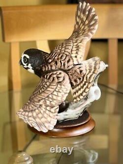 1990 Franklin Mint The Spectacled Owl By George Mcmonigle Porcelain Sculpture