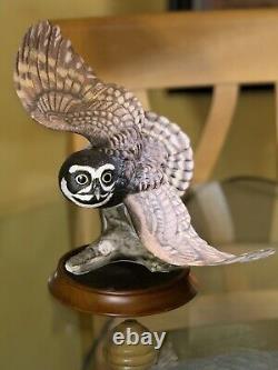 1990 Franklin Mint The Spectacled Owl By George Mcmonigle Porcelain Sculpture