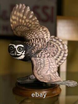 1990 Franklin Mint The Spectacled Owl By George Mcmonigle Porcelain Sculpture