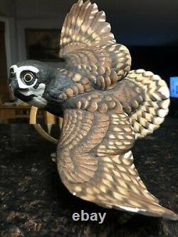 1990 Franklin Mint The Spectacled Owl By George Mcmonigle Porcelain Sculpture