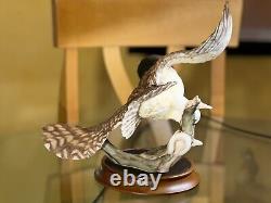 1990 Franklin Mint The Spectacled Owl By George Mcmonigle Porcelain Sculpture