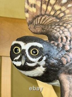 1990 Franklin Mint The Spectacled Owl By George Mcmonigle Porcelain Sculpture