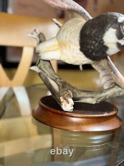 1990 Franklin Mint The Spectacled Owl By George Mcmonigle Porcelain Sculpture