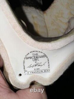 1990 Franklin Mint The Spectacled Owl By George Mcmonigle Porcelain Sculpture