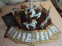 1990 Franklin Mint Treasury Of Carousel Art With Stand Complete Set 12 Figures