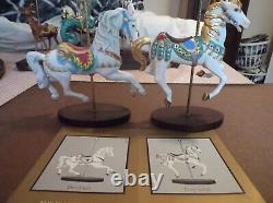 1990 Franklin Mint Treasury Of Carousel Art With Stand Complete Set 12 Figures