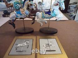 1990 Franklin Mint Treasury Of Carousel Art With Stand Complete Set 12 Figures