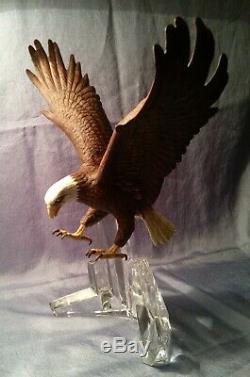 1991 Franklin Mint Porcelain Eagle Figurine on Crystal Mountain