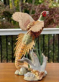 1991 Franklin Mint Ring-Necked Pheasant Figure by A. J. Rudisill