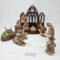 1992 Franklin Mint Nativity 12 Piece Porcelain Set With Creche The First Christmas