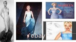 1997 Franklin Mint Marilyn Monroe Glittery Blue Dress Gown Porcelain Doll WithBOX