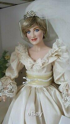 19 Franklin Mint WEDDING PRINCESS DIANA Porcelain doll bride