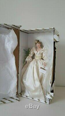 19 Franklin Mint WEDDING PRINCESS DIANA Porcelain doll bride