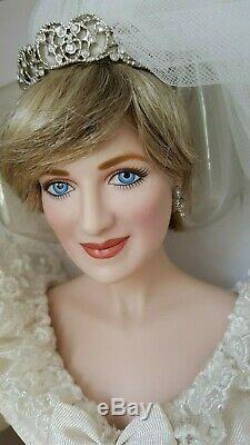 19 Franklin Mint WEDDING PRINCESS DIANA Porcelain doll bride