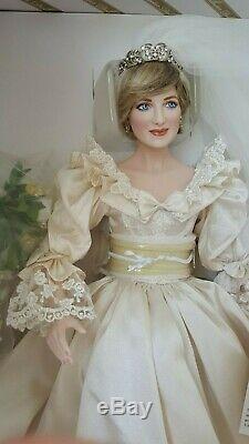 19 Franklin Mint WEDDING PRINCESS DIANA Porcelain doll bride