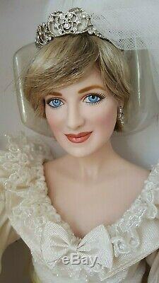 19 Franklin Mint WEDDING PRINCESS DIANA Porcelain doll bride