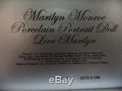 2001 Franklin Mint Love Marilyn Monroe Porcelain Portrait Doll Satin Seat Chair